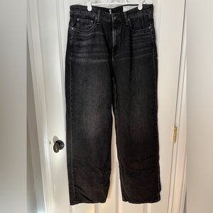 Rag & Bone Logan Mid-Rise Wide Leg Black Jeans